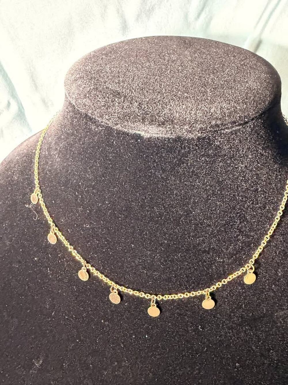 Chic Gold Coin Charm Necklace (MWL29)